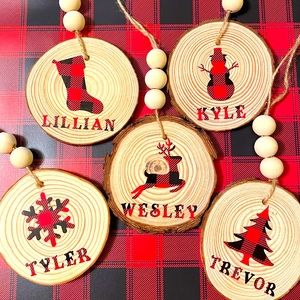 Custom Rustic Christmas ornaments
